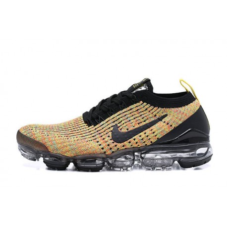 W/M Nike Air VaporMax Flyknit 3 Black Yellow Running Shoes AJ6900 006